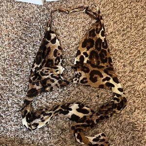 Cheetah silk crop top